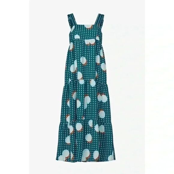 Hunter Bell Teal Polka Dot Midi Dress - Picture 4 of 15